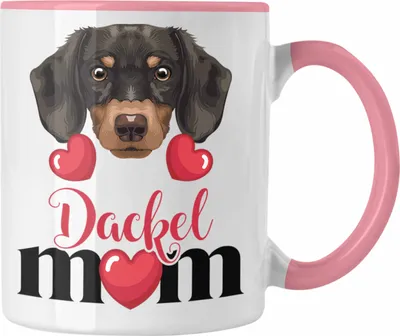 Produktbild von Trendation - Dackel Besitzer Mom Mama Tasse Geschenk Lustiger Spruch Geschenkidee Dackel Besitzerin (Rosa)
