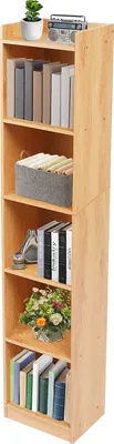 Obrázek produktu pro Regály na knihy 30*24*152cm 5úrovňové rohové regály úzký podlahový regál (barva dub)