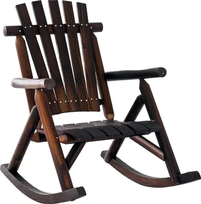 Produktbild von Schaukelstuhl mit Armlehne, Wetterfest, Massivholz Verkohlt, 97 x 69 x 93cm