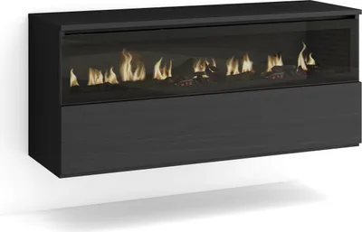Immagine prodotto di COZY Caminetto elettrico LED, 102x35x45cm, Camino elettrico, da appendere, Nero