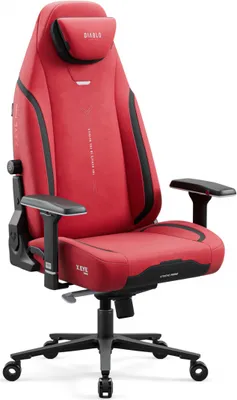 Immagine prodotto di Diablo X.Eye Prime sedia da gioco con funzione di raffreddamento sedia da ufficio sedia da scrivania, carico massimo 140 kg, dimensioni normali, colore rosso