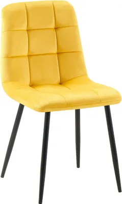 Produktbild von Esszimmerstuhl FANOR - Samt Gelb 45x55x84 cm | Essstühle Esszimmerstühle Küchenstühle Wohnzimmerstühle