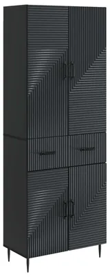 Image de Ensemble de Meubles 2 pcs Noir 66 x 34,5 x 89,5 cm