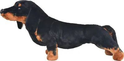 Produktbild von vidaXL Plüschtier Hund Dackel Stehend Plüsch Schwarz XXL
