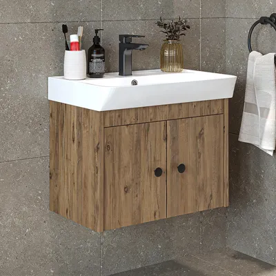 Produktbild von Roomart ADA Badmöbel-Set 2-teilig 60 cm breit, Eiche