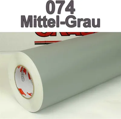 Produktbild von (6,34€/m²) Oracal® Möbelfolie 074 Mittelgrau Matt 126 cm Breite Laufmeterware selbstklebende Folie Plotterfolie Klebe Folie Oracal 631 matte Küchenfolie