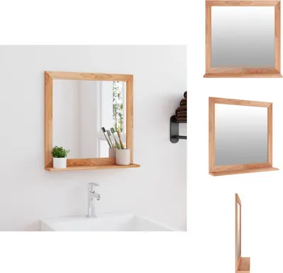 Obrázok produktu pre vidaXL Nástenné zrkadlo 55x55 cm, masívny orech - Zrkadlo