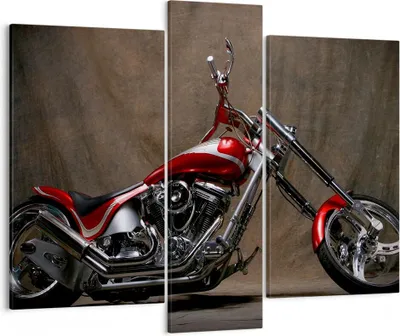 Produktbild von Bild auf Leinwand - Leinwandbild - Motorrad Chrom Räder - 95x80cm - Wand Bild - Wanddeko - Leinwanddruck - Bilder - Kunstdruck - Wanddekoration - Leinwand bilder - Wandkunst - CB95x80-0172