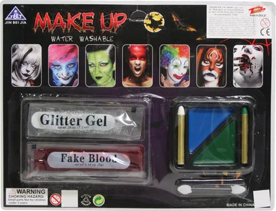Produktbild von Schminkset mit Kunstblut - Gesichtsfarben für Halloween & Karneval - Gruseliges Make-Up