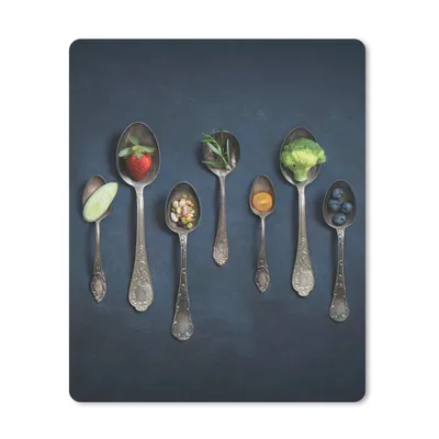 Produktbild von MuchoWow® Mauspad Mousepad Kräuter - Löffel - Silber - Gewürze - Industriell 30x40 cm - Mousepads - Maus Mat - Pad - Mausunterlage - Mausmatten