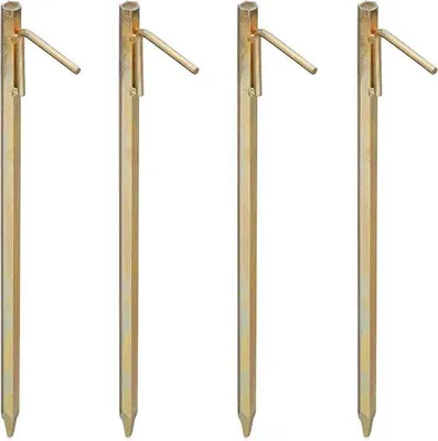 Produktbild von Famanu Zeltpflöcke Set mit 4 XXL 50 cm für harte Oberflächen aus verzinktem Stahl - für Zelte und Pavillons