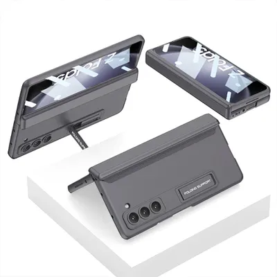 Obrázek produktu pro Pouzdro na Samsung Galaxy Z Fold 5, Magnetické ochranou pantu, All-Inclusive kryt s ochranou displeje a stojánkem šedé