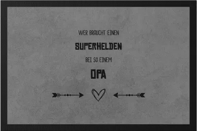 Produktbild von Wer Braucht Superhelden Fußmatte Bester Opa Der Welt Geschenkidee Geburtstag Großvater