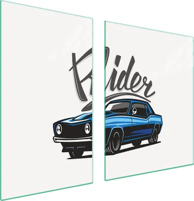 Immagine prodotto di Piastre copriforno 2 pezzi 100x52 Vetroceramica copriforno tagliere vetro auto blu