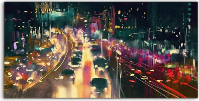 Produktbild von Coloray Acrylbild 140x70  Wandbild Acrylbilder Lichtspuren auf der Straße bei Nacht
