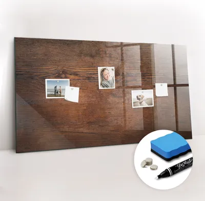 Produktbild von Magnetpinnwand Memoboard - Zubehörsatz - Weißer Marker + Schwamm + Magnete - 120 x 60 cm - Altes Holz
