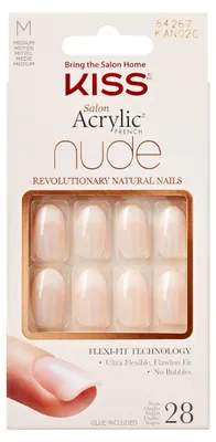 Produktbild von Kiss Salon Acryl Nude Französische Nägel Beige 28 Stück (1er Pack)