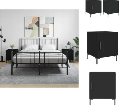 Obrázek produktu pro vidaXL Noční stolky 2 ks černé 40x40x50 cm materiál na bázi dřeva - Noční stolky