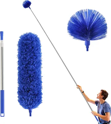 Productafbeelding van INF Telescopische Stofdoek - 2,5 m Uitschuifbare Reinigingsborstel voor Dakreiniging Blauw
