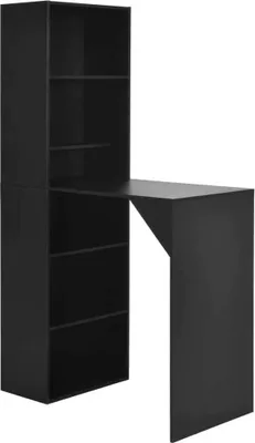 Produktbild von The Living Store Bartisch mit Schrank Schwarz 115x59x200 cm