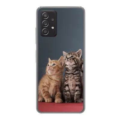 Produktbild von MuchoWow® Handyhülle Schutzhülle Hülle für Samsung Galaxy A53 5G Kätzchen - Blau - Rosa - Mädchen - Jungen - Kind Silikon Softcase Handy Hülle - Schutzabdeckung
