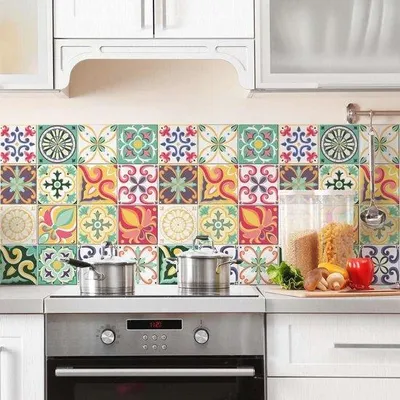 Productafbeelding van Famanu tegelstickers voor badkamer en keuken - 12 stuks, 15x15 cm, waterdicht, mozaïek