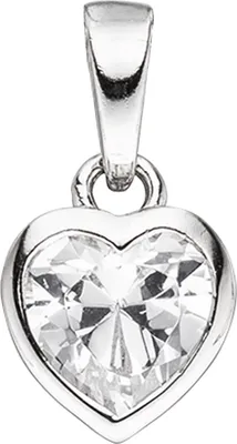 Produktbild von Kinder Anhänger Herz 925 Sterling Silber 1 Zirkonia Herzanhänger Kinderanhänger