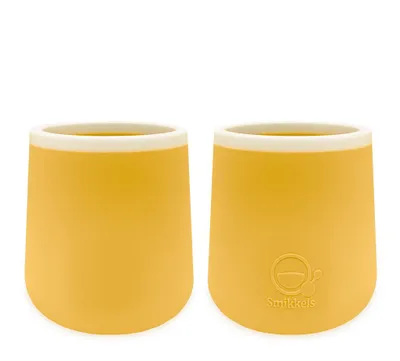 Immagine prodotto di Set di tazze in silicone Smikkels - tazze gialle per bambini
