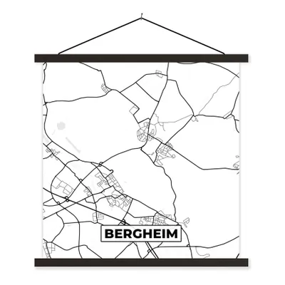 Obrázek produktu pro MuchoWow® Textilní plakát - Mapa - Mapa města - Bergheim - 40x40cm - S černými lamelami