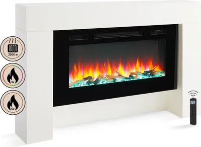 Produktbild von Elektrokamin Standkamin BALDERIA Herkules – Heizung bis 2000 W, weiss