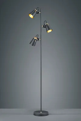 Immagine prodotto di Trio Leuchten - Art Deco Art Deco lampada da terra I lampada da terra I lampada I lampada nera 3 luci - Eddie I soggiorno I camera da letto - acciaio allungato - LED adatto E14