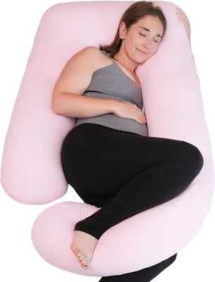 Image de Coussin de grossesse en forme de U, avec housse amovible, dimensions 144 x 70 cm, rembourrage en coton PP