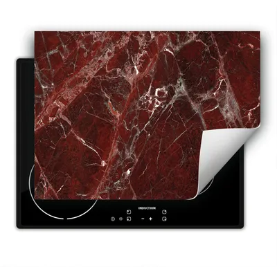 Image de DarHaus Plaque de recouvrement pour cuisinière 80x52 cm Tapis antidérapant Enroulable, marron - Marbre