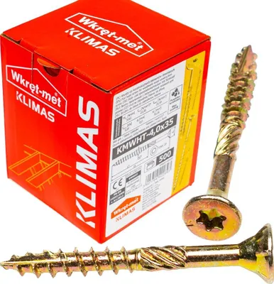 Produktbild von Holzbauschrauben KMWHT 4x35 mm Senkkopf Torx Zimmererschrauben 500 Stück