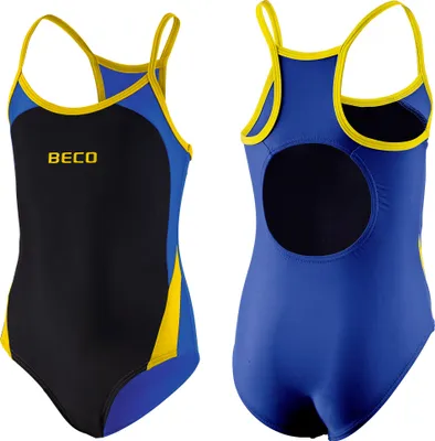 Produktbild von BECO Mädchen Kinder Badeanzug Schwimmanzug Einteiler Größe 116 blau/schwarz