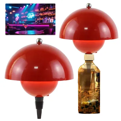 Produktbild von LED Flaschenlampe Kabellos Touch Dimmbar 2000mAh USB Aufladbar Flaschenaufsatz Tischlampe Nachtlicht für Schlafzimmer Bar Café Deko Retro-Rot