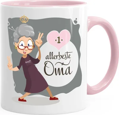 Produktbild von Kaffee-Tasse Allerbeste Oma Geschenk-Tasse Beste Großmutter MoonWorks® rosa unisize