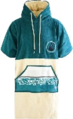 Produktbild von Poncho Wave Hawaii Baumwolle Velours Poncho Petrol M WH4020 Mehrfarbig 100 x 75 cm