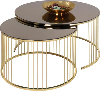 Produktbild von Goldener Couchtisch aus Edelstahl in elegantem Design