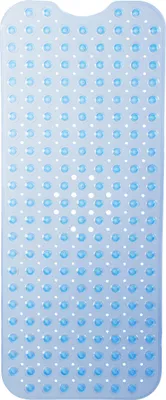 Produktbild von Relaxdays Badewannenmatte, mit Saugnäpfen, PVC, Kinder & Erwachsene, BxT: 97 x 39 cm, rutschfeste Wannenmatte, blau