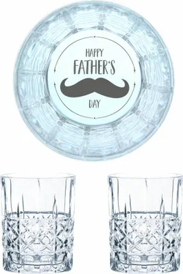 Obrázok produktu pre Sada pohárov na whisky Nachtmann s gravírovaným nápisom Happy Father's Day, gravírovanie, darček, krištáľové sklo, 345 ml, sada 2 kusov