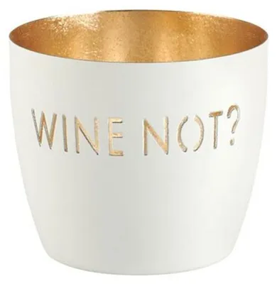 Produktbild von Gift Company Windlicht Madras Wine Not? Weiß/Gold