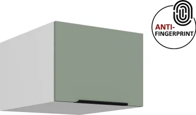 Produktbild von Küchen Aufsatzschrank 50 cm ARIA Aquamarin ultra matt + Weiss matt, hochwertige Fronten mit Anti Fingerprint Beschichtung Küchenzeile Küchenblock