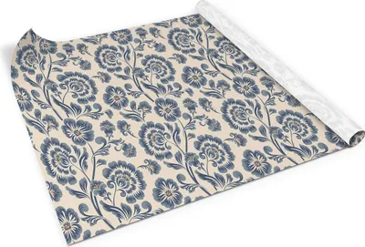A roll of self-adhesive furniture film with a floral pattern.