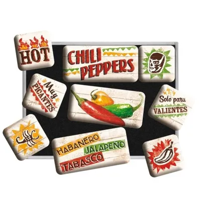 Obrázok produktu pre Nostalgic-Art - 9 ks. Magnetická sada - Home & Country - Chili Peppers
