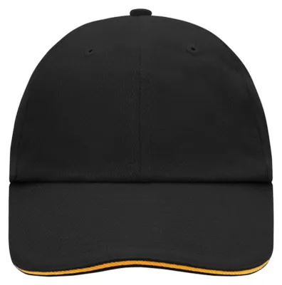 Produktbild von Myrtle Beach - "Raver" Baseball-Mütze Sandwichschirm LT1309 (Einheitsgröße) (Schwarz/Orange)