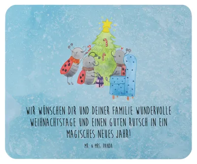 Produktbild von Mr. & Mrs. Panda Mauspad Weihnachten Smörle - Eisblau - Geschenk, Weihnachtsbaum, pc, mousepad, mausunterlage, Tannennadeln, Mouse Pad, Pfefferminzstange
