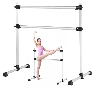 Obrázok produktu pre VEVOR baletná tyč tanečná tyč voľne stojaca dvojitá tyč (nosnosť 136 kg), výškovo nastaviteľná (170-1165 mm) hliníková naťahovacia tyč na balet, tréning rovnováhy, relaxačné cvičenia