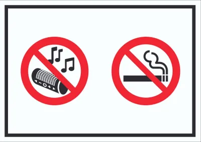 Produktbild von Schild Musik und Rauchen verboten Symbol A6 (105x148mm)
