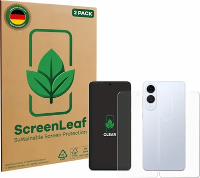 Produktbild von 2x ScreenLeaf Schutzfolie für Samsung Galaxy S25 Edge (Display+Rückseite) nachhaltiger Displayschutz Display Schutz Folie Klar Transparent